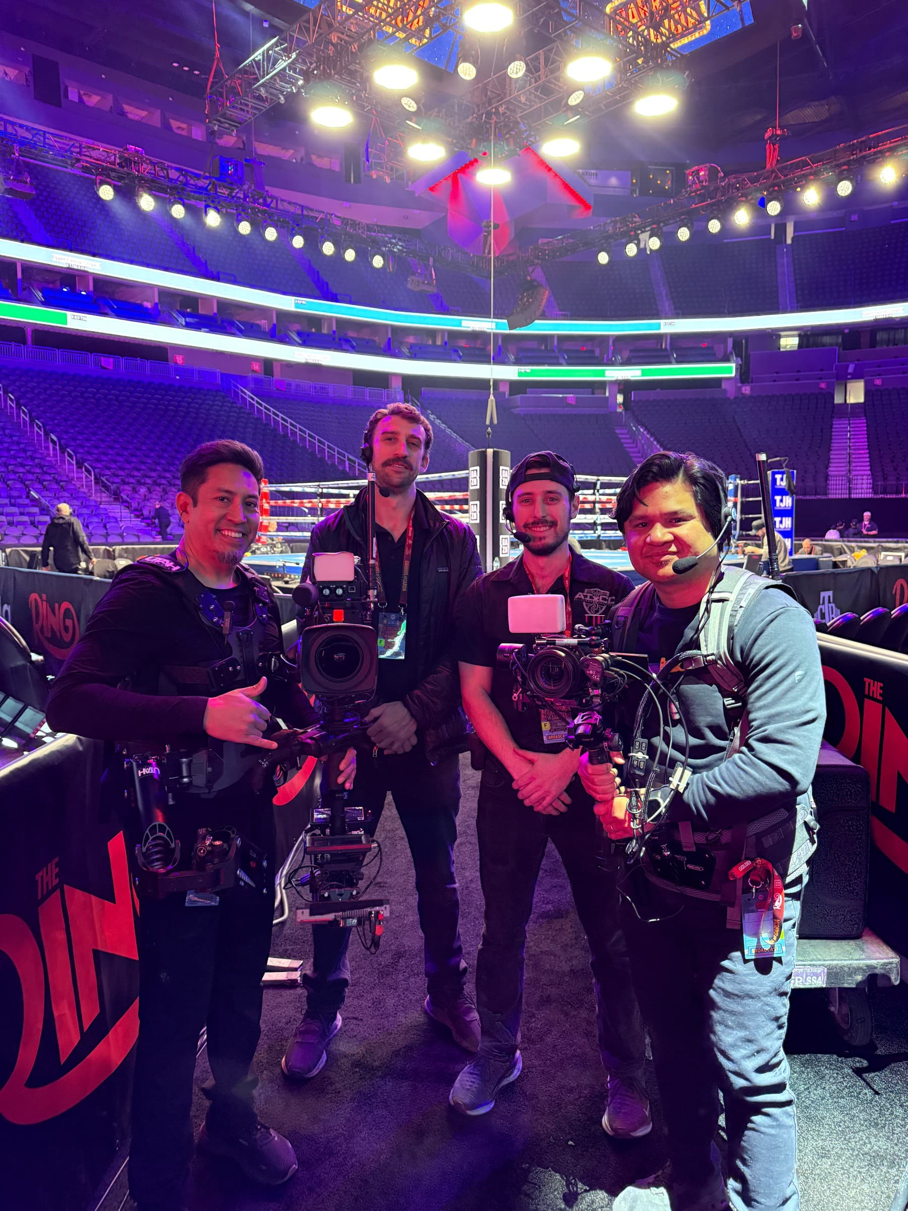 DAZN camera crew ringside at T-Mobile Arena