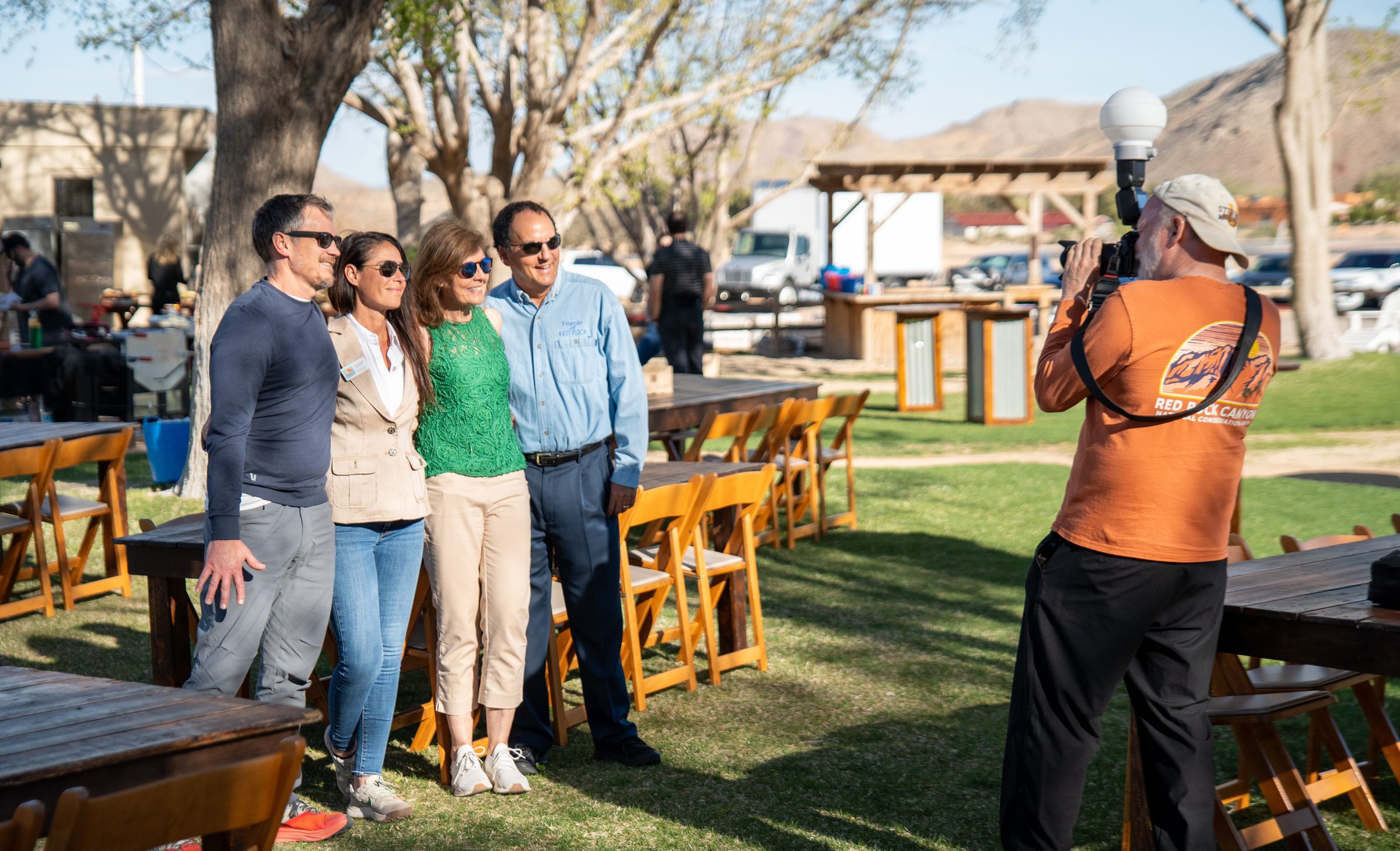 Guests posing for a photo at the event